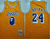 Lakers Bape 24 Kobe Bryant Yellow 1997 98 Hardwood Classics Jersey,baseball caps,new era cap wholesale,wholesale hats